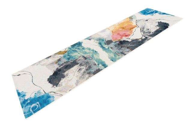 Multicolor 2' 7 x 10' Outdoor Modern Runner Area Rug Weather Resistant for Patio, Deck, Terrace, Balcony, Porch 100% Polypropylene Modern Outside Carpet for Sale at Rug Engine