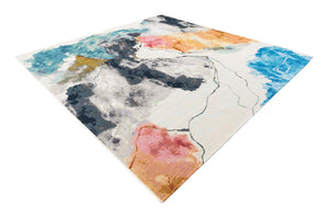 Multicolor 10' x 10' Outdoor Modern Square Area Rug Weather Resistant for Patio, Deck, Terrace, Balcony, Porch 100% Polypropylene Modern Outside Carpet for Sale at Rug Engine