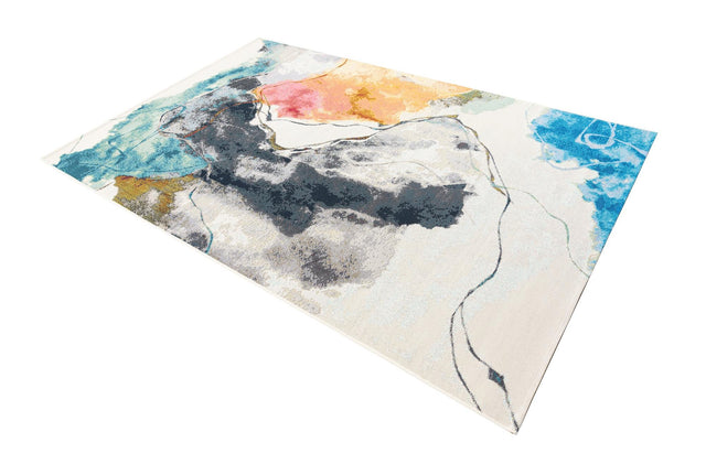 Multicolor 5' 3 x 8' Outdoor Modern Rectangle Area Rug Weather Resistant for Patio, Deck, Terrace, Balcony, Porch 100% Polypropylene Modern Outside Carpet for Sale at Rug Engine