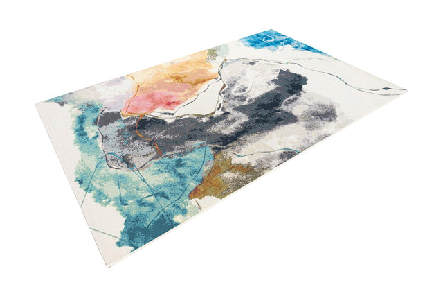 Multicolor 5' 3 x 8' Outdoor Modern Rectangle Area Rug Weather Resistant for Patio, Deck, Terrace, Balcony, Porch 100% Polypropylene Modern Outside Carpet for Sale at Rug Engine
