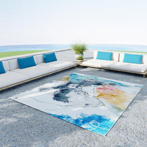 Multicolor 5' 3 x 8' Outdoor Modern Rectangle Area Rug Weather Resistant for Patio, Deck, Terrace, Balcony, Porch 100% Polypropylene Modern Outside Carpet for Sale at Rug Engine