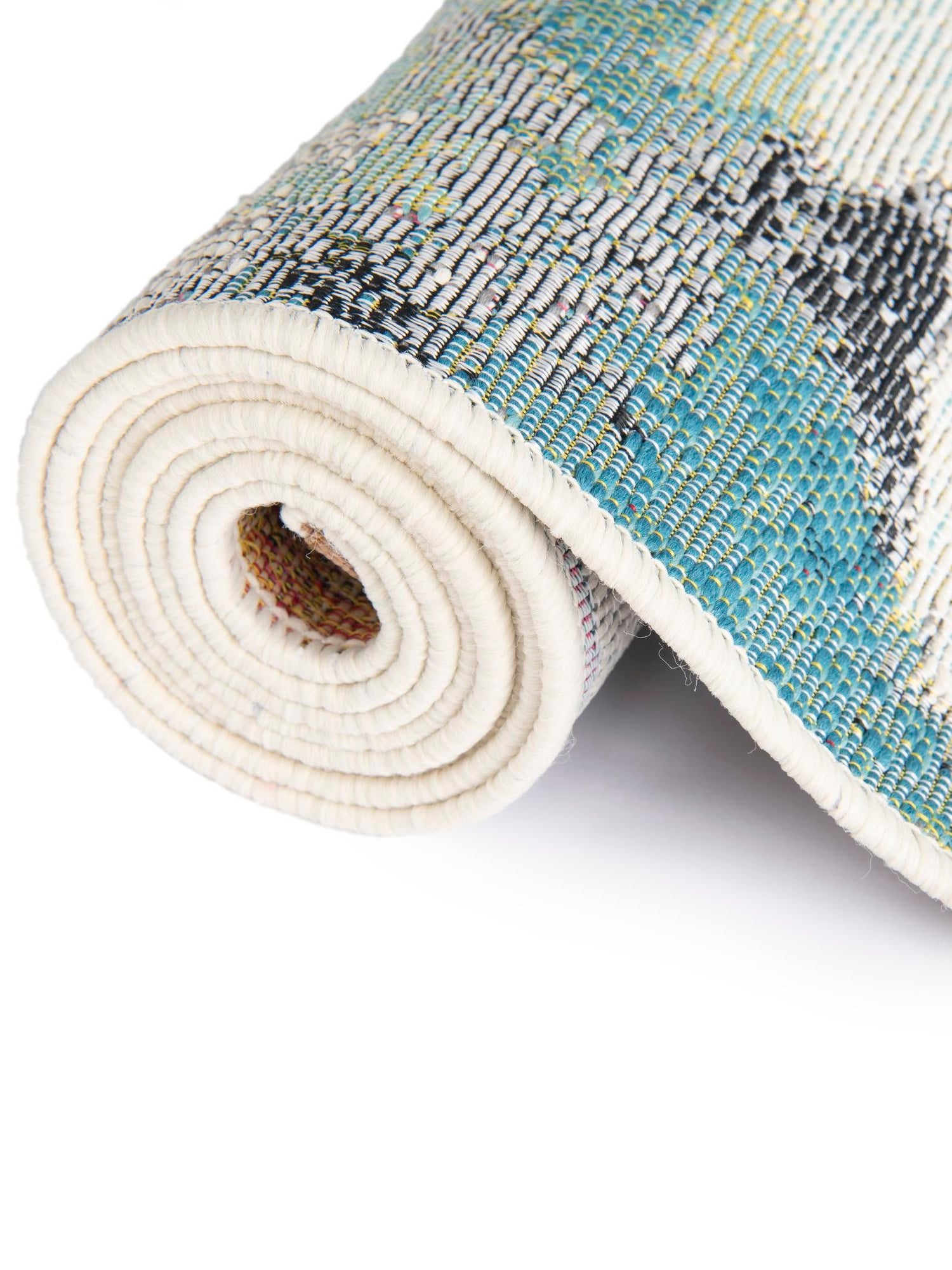 Multicolor 2' x 5' 1 Outdoor Modern Runner Area Rug Weather Resistant for Patio, Deck, Terrace, Balcony, Porch 100% Polypropylene Modern Outside Carpet for Sale at Rug Engine