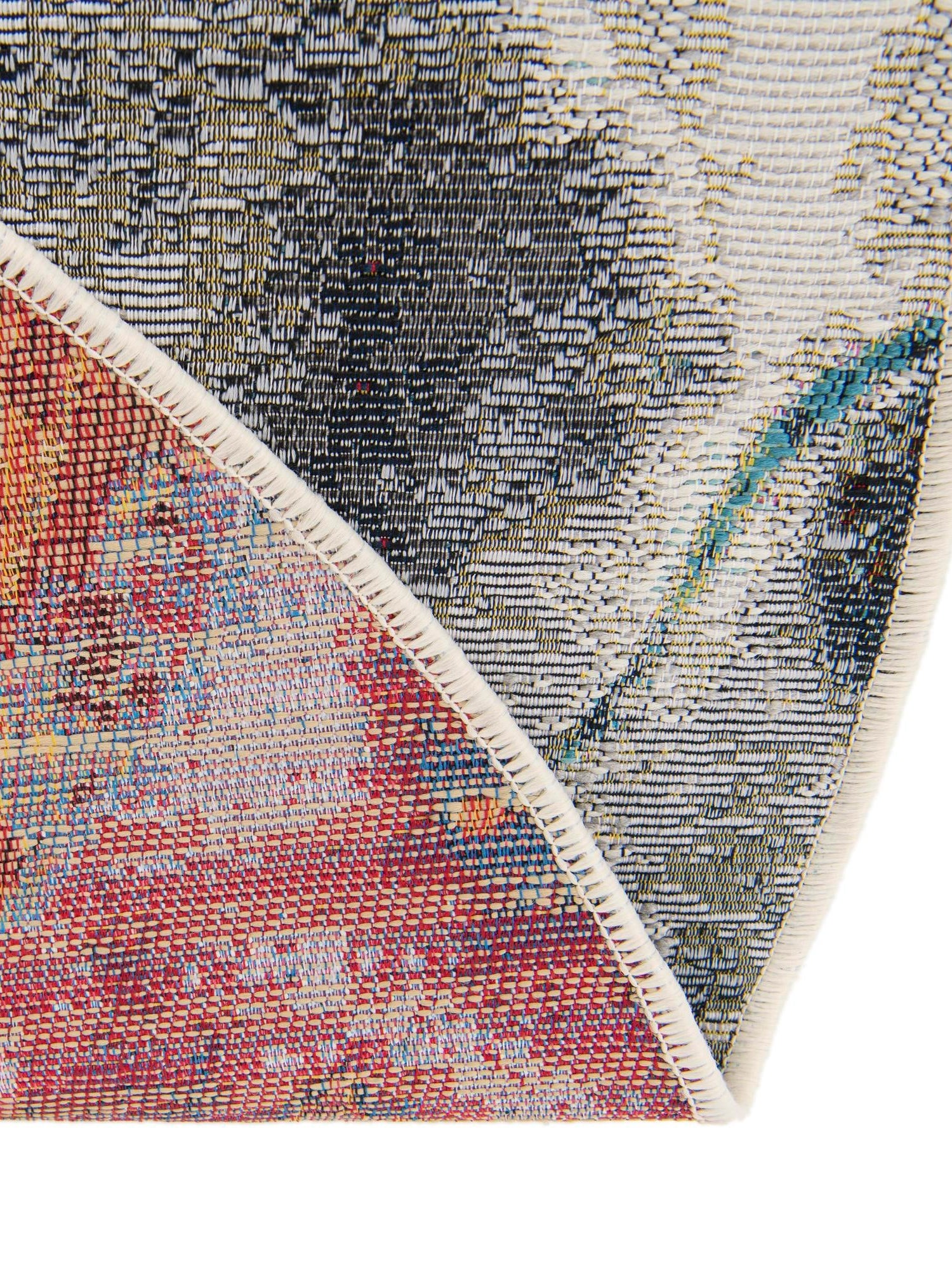 Multicolor 5' 3 x 5' 3 Outdoor Modern Round Area Rug Weather Resistant for Patio, Deck, Terrace, Balcony, Porch 100% Polypropylene Modern Outside Carpet for Sale at Rug Engine