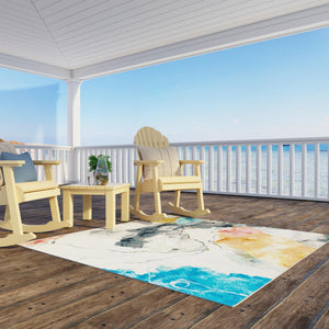 Multicolor 10' x 10' Outdoor Modern Square Area Rug Weather Resistant for Patio, Deck, Terrace, Balcony, Porch 100% Polypropylene Modern Outside Carpet for Sale at Rug Engine