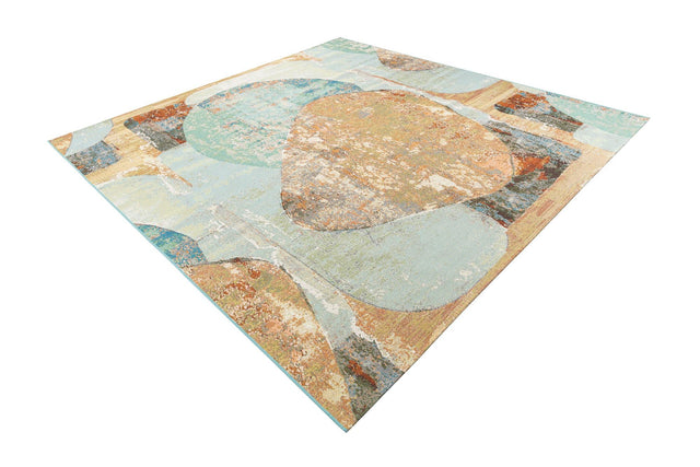 Multicolor 10' x 10' Outdoor Modern Square Area Rug Weather Resistant for Patio, Deck, Terrace, Balcony, Porch 100% Polypropylene Modern Outside Carpet for Sale at Rug Engine