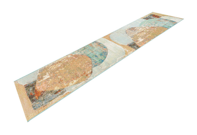 Multicolor 2' 7 x 12' Outdoor Modern Runner Area Rug Weather Resistant for Patio, Deck, Terrace, Balcony, Porch 100% Polypropylene Modern Outside Carpet for Sale at Rug Engine