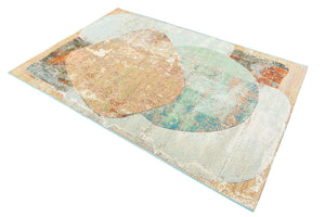 Multicolor 4' 1 x 6' 1 Outdoor Modern Rectangle Area Rug Weather Resistant for Patio, Deck, Terrace, Balcony, Porch 100% Polypropylene Modern Outside Carpet for Sale at Rug Engine