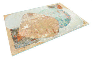 Multicolor 4' 1 x 6' 1 Outdoor Modern Rectangle Area Rug Weather Resistant for Patio, Deck, Terrace, Balcony, Porch 100% Polypropylene Modern Outside Carpet for Sale at Rug Engine