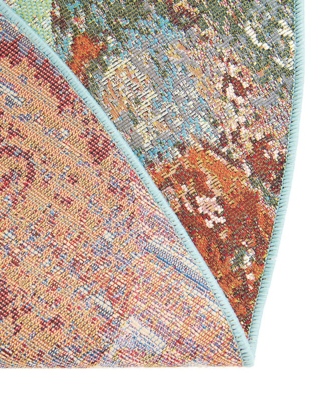 Multicolor 10' x 10' Outdoor Modern Round Area Rug Weather Resistant for Patio, Deck, Terrace, Balcony, Porch 100% Polypropylene Modern Outside Carpet for Sale at Rug Engine
