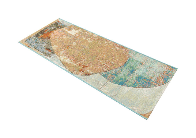 Multicolor 2' x 5' 1 Outdoor Modern Runner Area Rug Weather Resistant for Patio, Deck, Terrace, Balcony, Porch 100% Polypropylene Modern Outside Carpet for Sale at Rug Engine