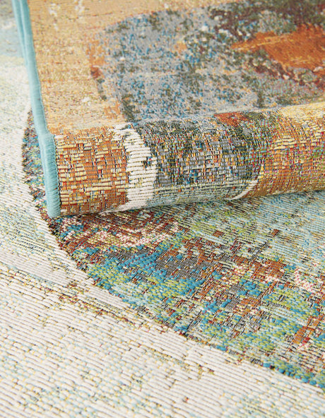 Multicolor 9' x 12' Outdoor Modern Rectangle Area Rug Weather Resistant for Patio, Deck, Terrace, Balcony, Porch 100% Polypropylene Modern Outside Carpet for Sale at Rug Engine