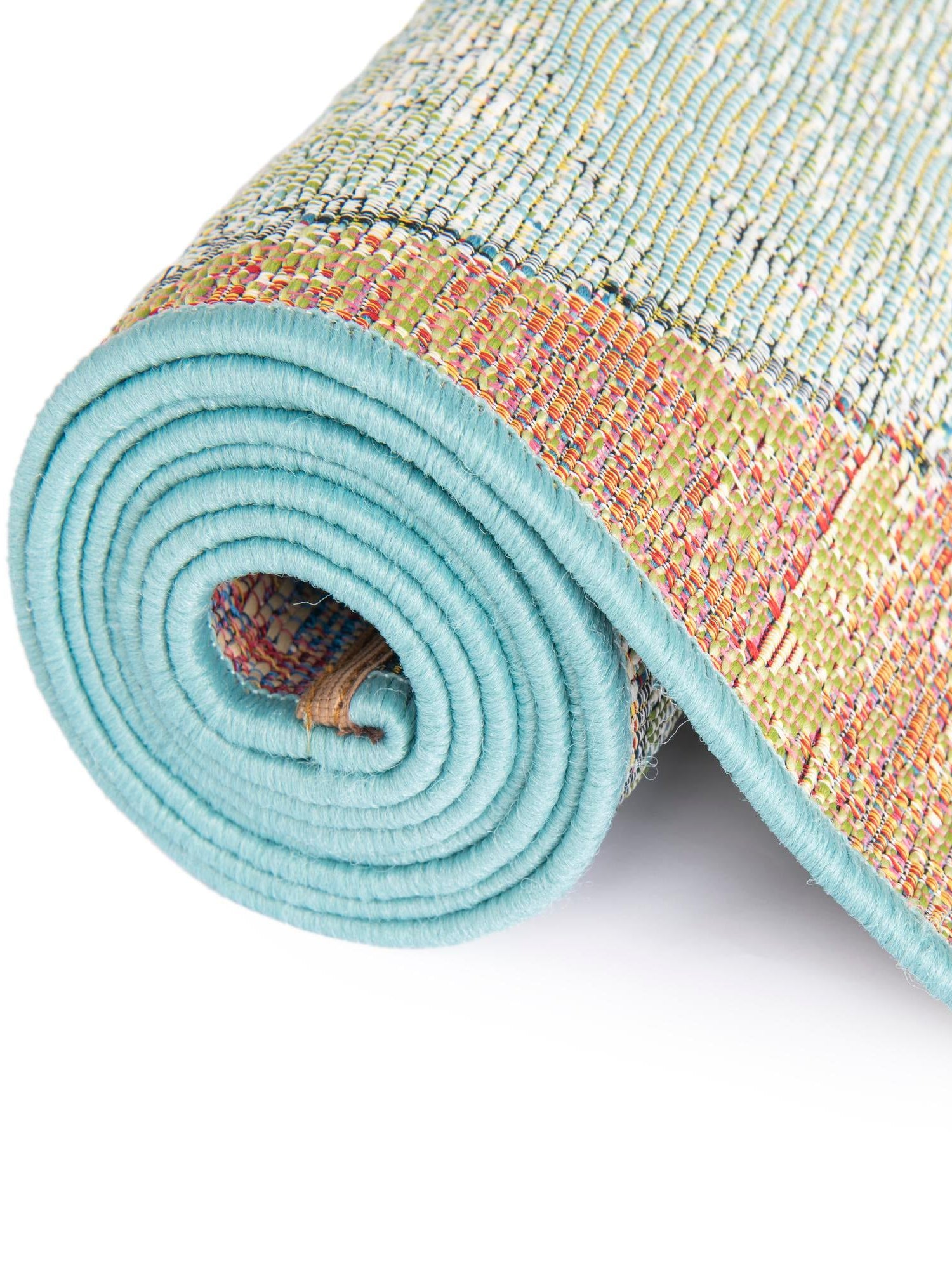 Multicolor 5' 3 x 8' Outdoor Modern Rectangle Area Rug Weather Resistant for Patio, Deck, Terrace, Balcony, Porch 100% Polypropylene Modern Outside Carpet for Sale at Rug Engine
