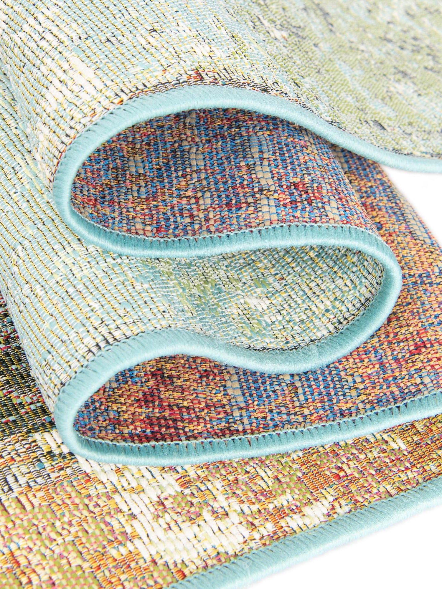 Multicolor 6' 1 x 9' Outdoor Modern Rectangle Area Rug Weather Resistant for Patio, Deck, Terrace, Balcony, Porch 100% Polypropylene Modern Outside Carpet for Sale at Rug Engine