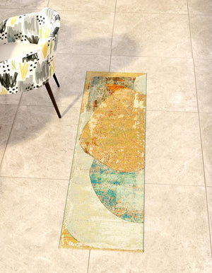 Multicolor 2' x 6' 1 Outdoor Modern Runner Area Rug Weather Resistant for Patio, Deck, Terrace, Balcony, Porch 100% Polypropylene Modern Outside Carpet for Sale at Rug Engine