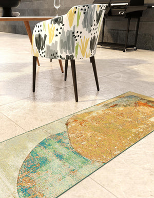 Multicolor 2' x 8' Outdoor Modern Runner Area Rug Weather Resistant for Patio, Deck, Terrace, Balcony, Porch 100% Polypropylene Modern Outside Carpet for Sale at Rug Engine