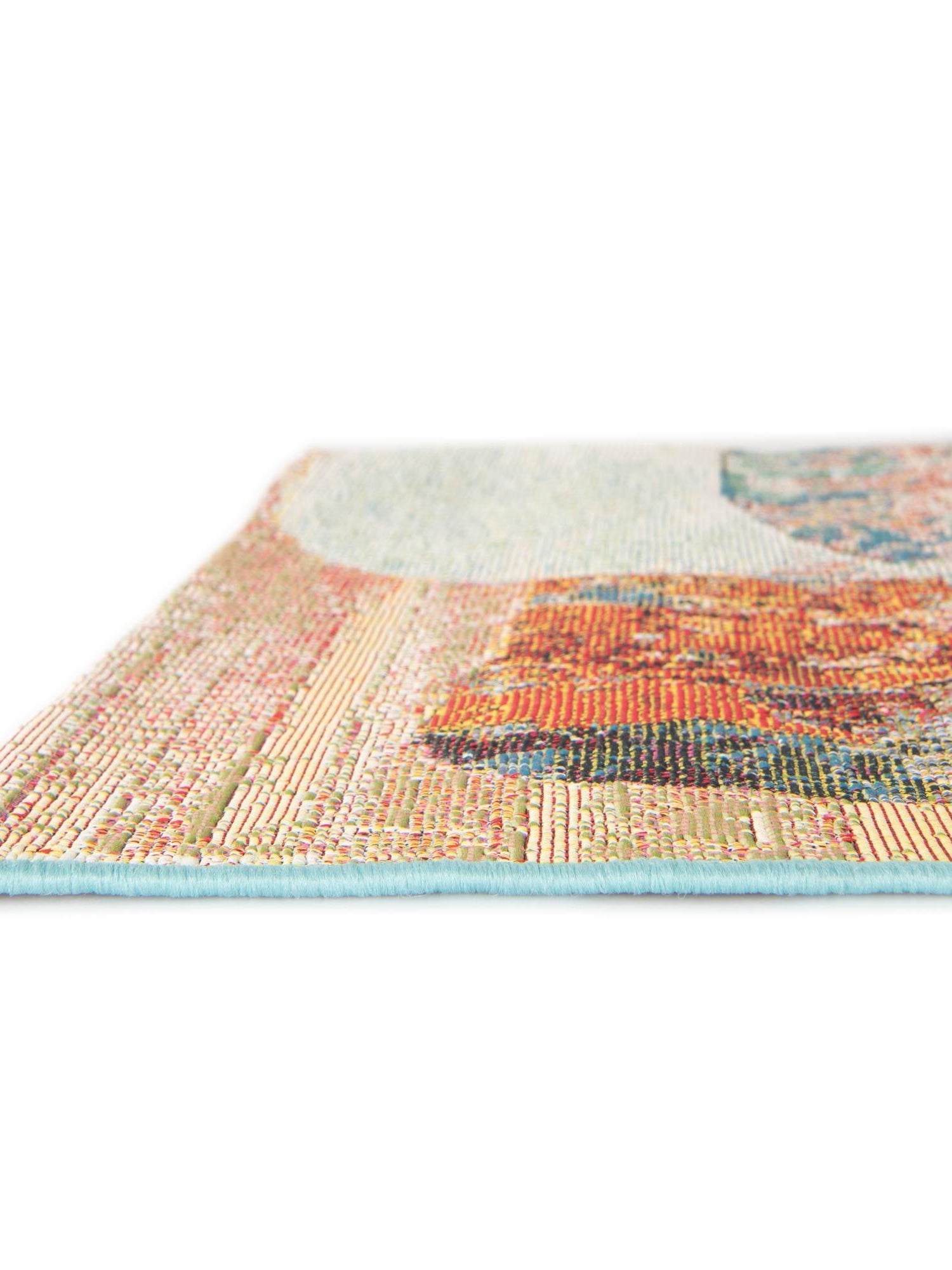 Multicolor 2' x 5' 1 Outdoor Modern Runner Area Rug Weather Resistant for Patio, Deck, Terrace, Balcony, Porch 100% Polypropylene Modern Outside Carpet for Sale at Rug Engine