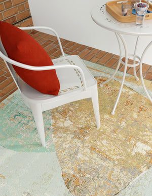 Multicolor 10' x 10' Outdoor Modern Square Area Rug Weather Resistant for Patio, Deck, Terrace, Balcony, Porch 100% Polypropylene Modern Outside Carpet for Sale at Rug Engine