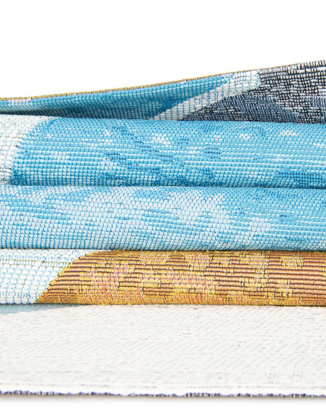 Multicolor 6' 1 x 9' Outdoor Modern Rectangle Area Rug Weather Resistant for Patio, Deck, Terrace, Balcony, Porch 100% Polypropylene Modern Outside Carpet for Sale at Rug Engine