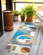 Multicolor 2' x 8' Outdoor Modern Runner Area Rug Weather Resistant for Patio, Deck, Terrace, Balcony, Porch 100% Polypropylene Modern Outside Carpet for Sale at Rug Engine