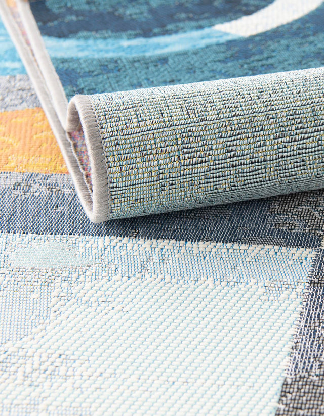 Multicolor 2' x 5' 1 Outdoor Modern Runner Area Rug Weather Resistant for Patio, Deck, Terrace, Balcony, Porch 100% Polypropylene Modern Outside Carpet for Sale at Rug Engine