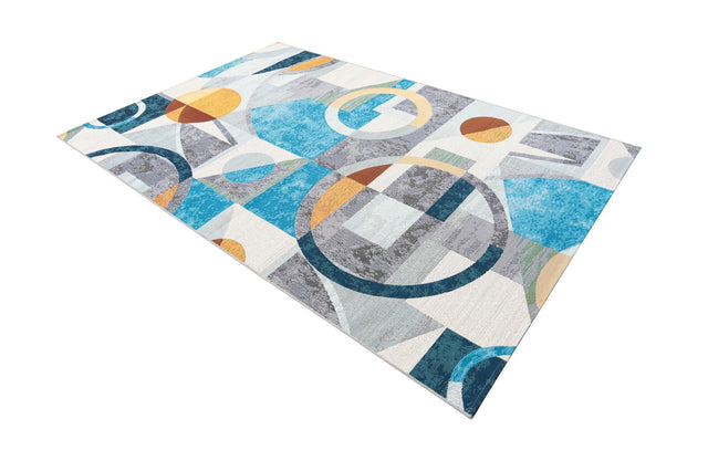 Multicolor 6' 1 x 9' Outdoor Modern Rectangle Area Rug Weather Resistant for Patio, Deck, Terrace, Balcony, Porch 100% Polypropylene Modern Outside Carpet for Sale at Rug Engine