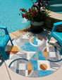Multicolor 4' 1 x 4' 1 Outdoor Modern Round Area Rug Weather Resistant for Patio, Deck, Terrace, Balcony, Porch 100% Polypropylene Modern Outside Carpet for Sale at Rug Engine