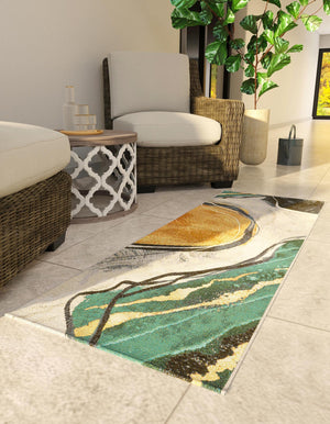 Multicolor 2' x 8' Outdoor Modern Runner Area Rug Weather Resistant for Patio, Deck, Terrace, Balcony, Porch 100% Polypropylene Modern Outside Carpet for Sale at Rug Engine