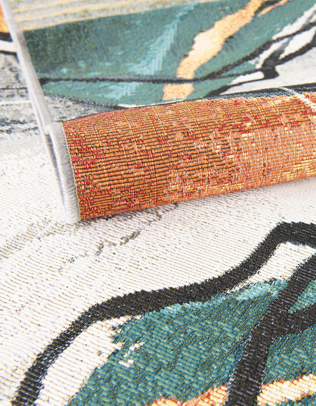 Multicolor 10' x 10' Outdoor Modern Square Rug