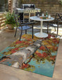 Multicolor 6' 1 x 9' Outdoor Botanical Rectangle Area Rug Weather Resistant for Patio, Deck, Terrace, Balcony, Porch Polypropylene Garden Floral Tropical Carpet for Sale at Rug Engine