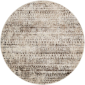Chocolate Brown 5' 3 x 5' 3 Hermitage Round Area Rug 55% Polypropylene & 45% Polyester Easy Clean Stain-Resistant Carpet for Living, Office, Dorm Rooms for Sale at Rug Engine