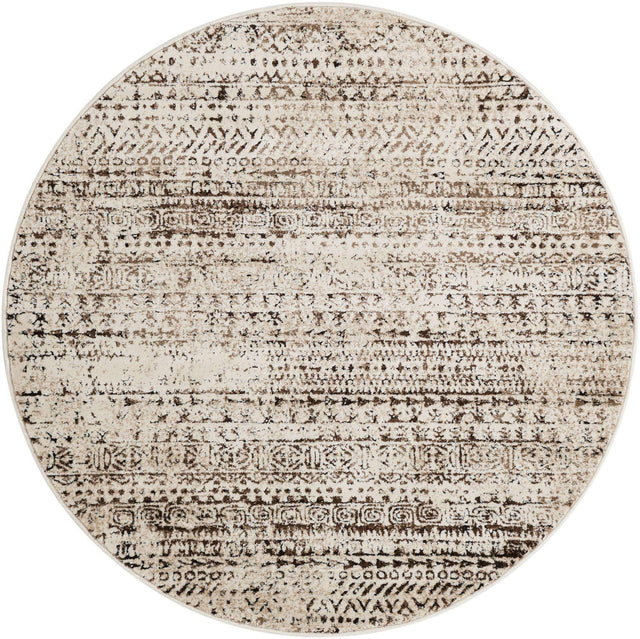 Chocolate Brown 5' 3 x 5' 3 Hermitage Round Area Rug 55% Polypropylene & 45% Polyester Easy Clean Stain-Resistant Carpet for Living, Office, Dorm Rooms for Sale at Rug Engine