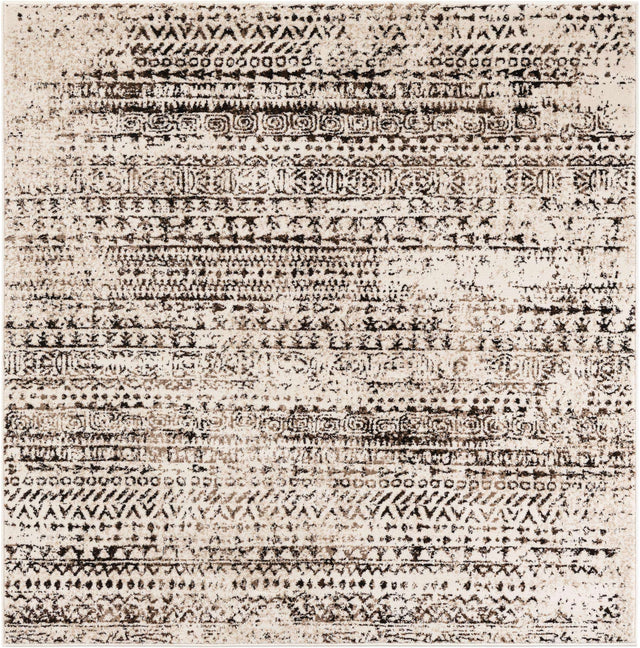 Chocolate Brown 5' 3 x 5' 3 Hermitage Square Area Rug 55% Polypropylene & 45% Polyester Easy Clean Stain-Resistant Carpet for Living, Office, Dorm Rooms for Sale at Rug Engine