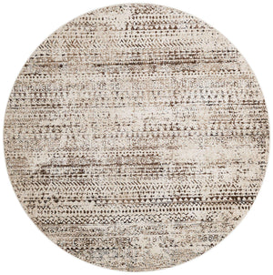 Chocolate Brown 7' 1 x 7' 1 Hermitage Round Area Rug 55% Polypropylene & 45% Polyester Easy Clean Stain-Resistant Carpet for Living, Office, Dorm Rooms for Sale at Rug Engine