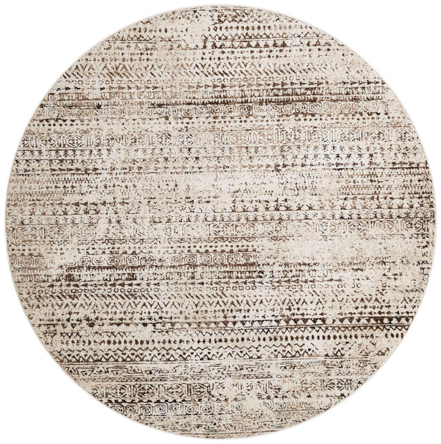 Chocolate Brown 7' 1 x 7' 1 Hermitage Round Area Rug 55% Polypropylene & 45% Polyester Easy Clean Stain-Resistant Carpet for Living, Office, Dorm Rooms for Sale at Rug Engine