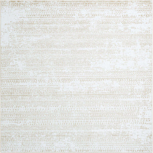Snow White 10' x 10' Hermitage Square Area Rug 55% Polypropylene & 45% Polyester Easy Clean Stain-Resistant Carpet for Living, Office, Dorm Rooms for Sale at Rug Engine