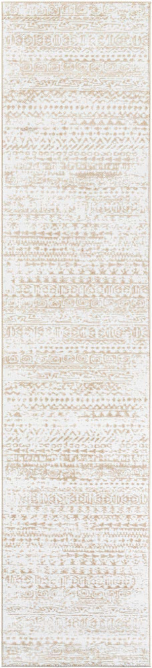Snow White 2' 7 x 12' Hermitage Runner Area Rug 55% Polypropylene & 45% Polyester Easy Clean Stain-Resistant Carpet for Living, Office, Dorm Rooms for Sale at Rug Engine