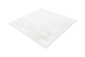 Snow White 5' 3 x 5' 3 Hermitage Square Area Rug 55% Polypropylene & 45% Polyester Easy Clean Stain-Resistant Carpet for Living, Office, Dorm Rooms for Sale at Rug Engine