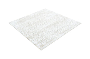 Snow White 5' 3 x 5' 3 Hermitage Square Area Rug 55% Polypropylene & 45% Polyester Easy Clean Stain-Resistant Carpet for Living, Office, Dorm Rooms for Sale at Rug Engine