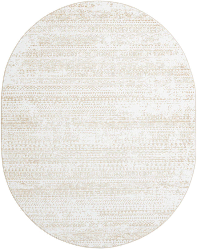 Snow White 7' 10 x 10' Hermitage Oval Area Rug 55% Polypropylene & 45% Polyester Easy Clean Stain-Resistant Carpet for Living, Office, Dorm Rooms for Sale at Rug Engine