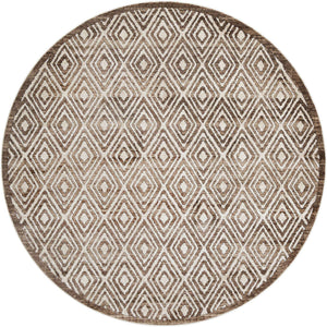 Chocolate Brown 10' x 10' Hermitage Round Area Rug 55% Polypropylene & 45% Polyester Easy Clean Stain-Resistant Carpet for Living, Office, Dorm Rooms for Sale at Rug Engine