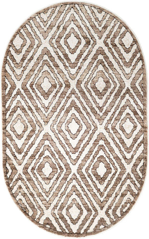 Chocolate Brown 3' 3 x 5' 3 Hermitage Oval Area Rug 55% Polypropylene & 45% Polyester Easy Clean Stain-Resistant Carpet for Living, Office, Dorm Rooms for Sale at Rug Engine