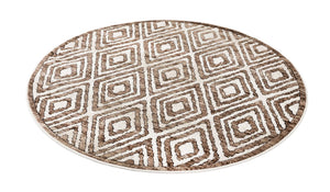 Chocolate Brown 5' 3 x 5' 3 Hermitage Round Area Rug 55% Polypropylene & 45% Polyester Easy Clean Stain-Resistant Carpet for Living, Office, Dorm Rooms for Sale at Rug Engine