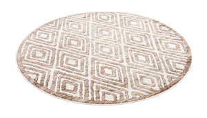 Chocolate Brown 5' 3 x 5' 3 Hermitage Round Area Rug 55% Polypropylene & 45% Polyester Easy Clean Stain-Resistant Carpet for Living, Office, Dorm Rooms for Sale at Rug Engine