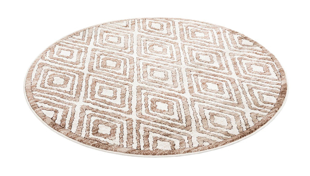 Chocolate Brown 5' 3 x 5' 3 Hermitage Round Area Rug 55% Polypropylene & 45% Polyester Easy Clean Stain-Resistant Carpet for Living, Office, Dorm Rooms for Sale at Rug Engine