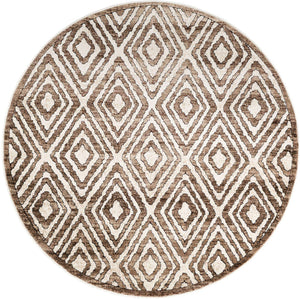 Chocolate Brown 5' 3 x 5' 3 Hermitage Round Area Rug 55% Polypropylene & 45% Polyester Easy Clean Stain-Resistant Carpet for Living, Office, Dorm Rooms for Sale at Rug Engine