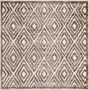 Chocolate Brown 5' 3 x 5' 3 Hermitage Square Area Rug 55% Polypropylene & 45% Polyester Easy Clean Stain-Resistant Carpet for Living, Office, Dorm Rooms for Sale at Rug Engine