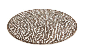 Chocolate Brown 7' 1 x 7' 1 Hermitage Round Area Rug 55% Polypropylene & 45% Polyester Easy Clean Stain-Resistant Carpet for Living, Office, Dorm Rooms for Sale at Rug Engine