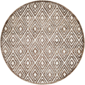 Chocolate Brown 7' 1 x 7' 1 Hermitage Round Area Rug 55% Polypropylene & 45% Polyester Easy Clean Stain-Resistant Carpet for Living, Office, Dorm Rooms for Sale at Rug Engine
