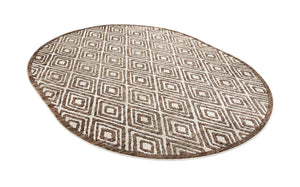 Chocolate Brown 7' 10 x 10' Hermitage Oval Area Rug 55% Polypropylene & 45% Polyester Easy Clean Stain-Resistant Carpet for Living, Office, Dorm Rooms for Sale at Rug Engine