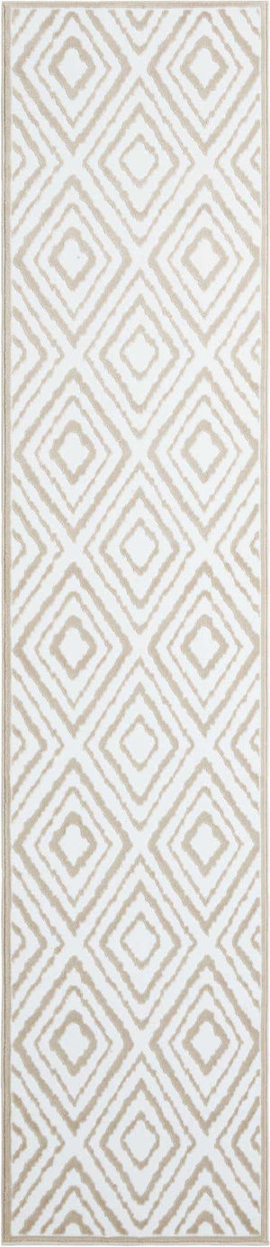 Snow White 2' 7 x 12' Hermitage Runner Area Rug 55% Polypropylene & 45% Polyester Easy Clean Stain-Resistant Carpet for Living, Office, Dorm Rooms for Sale at Rug Engine